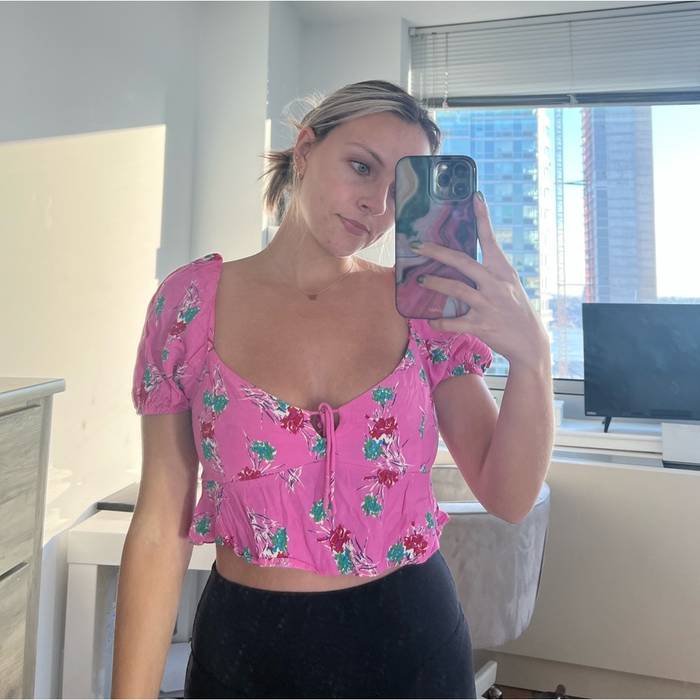 💖💖💖 ZARA PINK FLORAL CROP TOP💖💖